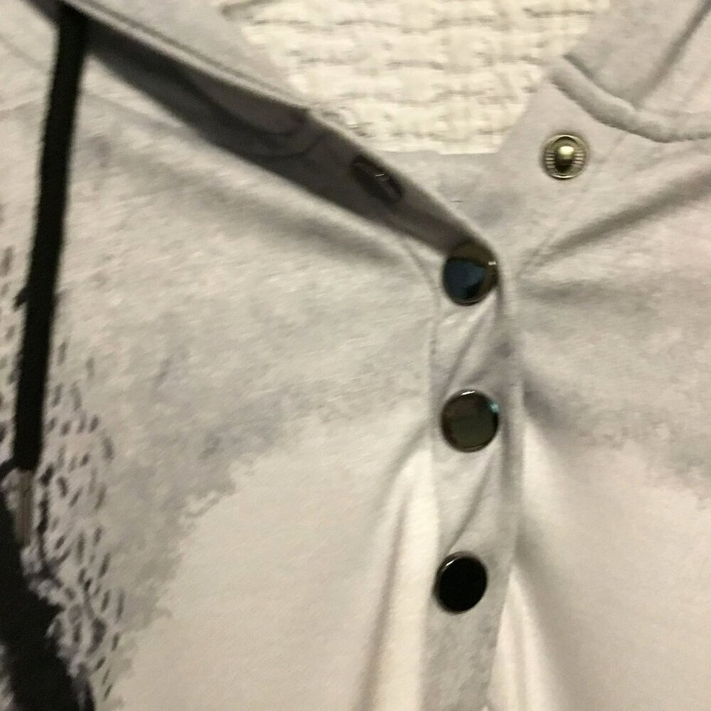 VIEACTIVEWEAR Hooded Sweatshirt Drop Shoulder Oversize Pullover Size Large Gray - Picture 7 of 11